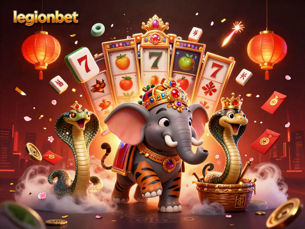 Experience winning at legionbet with a vibrant 3D casino theme featuring characters and game elements.