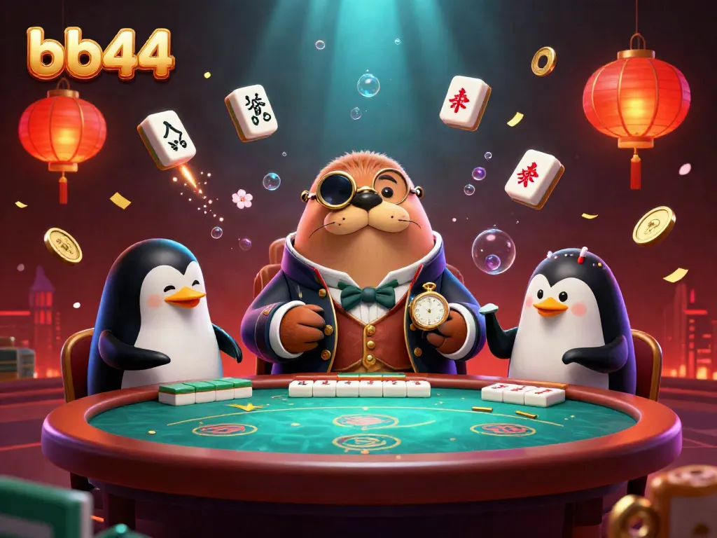 Experience the thrilling underwater poker scene with the jolly walrus, a sophisticated penguin dealer, and a bluffing pufferfish at bb44.