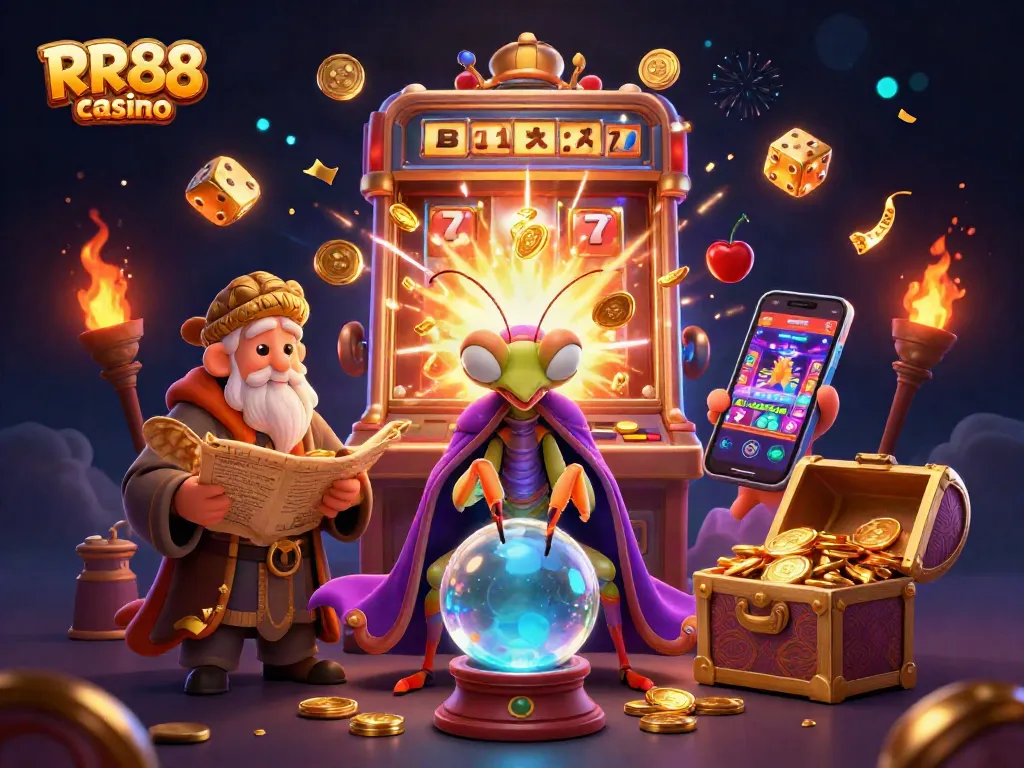 Spin to win at RR88 casino with thrilling slot machines and vibrant game elements.