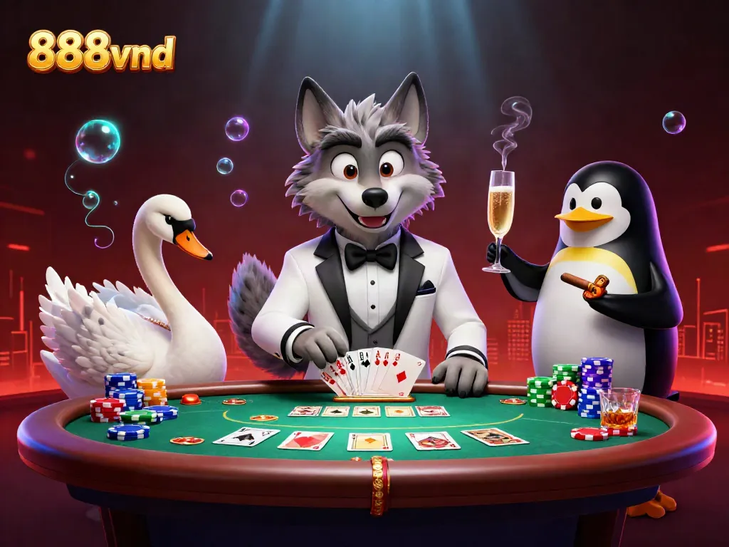 Experience the excitement of 888vnd with vibrant 3D casino characters and elements.