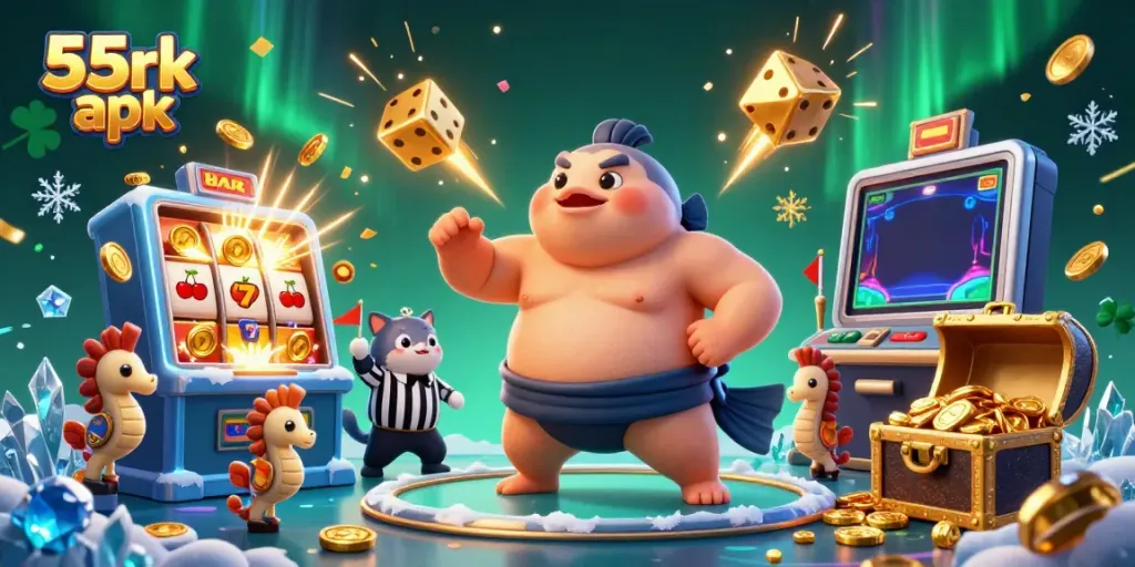 Experience thrilling gameplay in the 55rk apk slots arena, featuring vibrant characters and jackpot excitement.