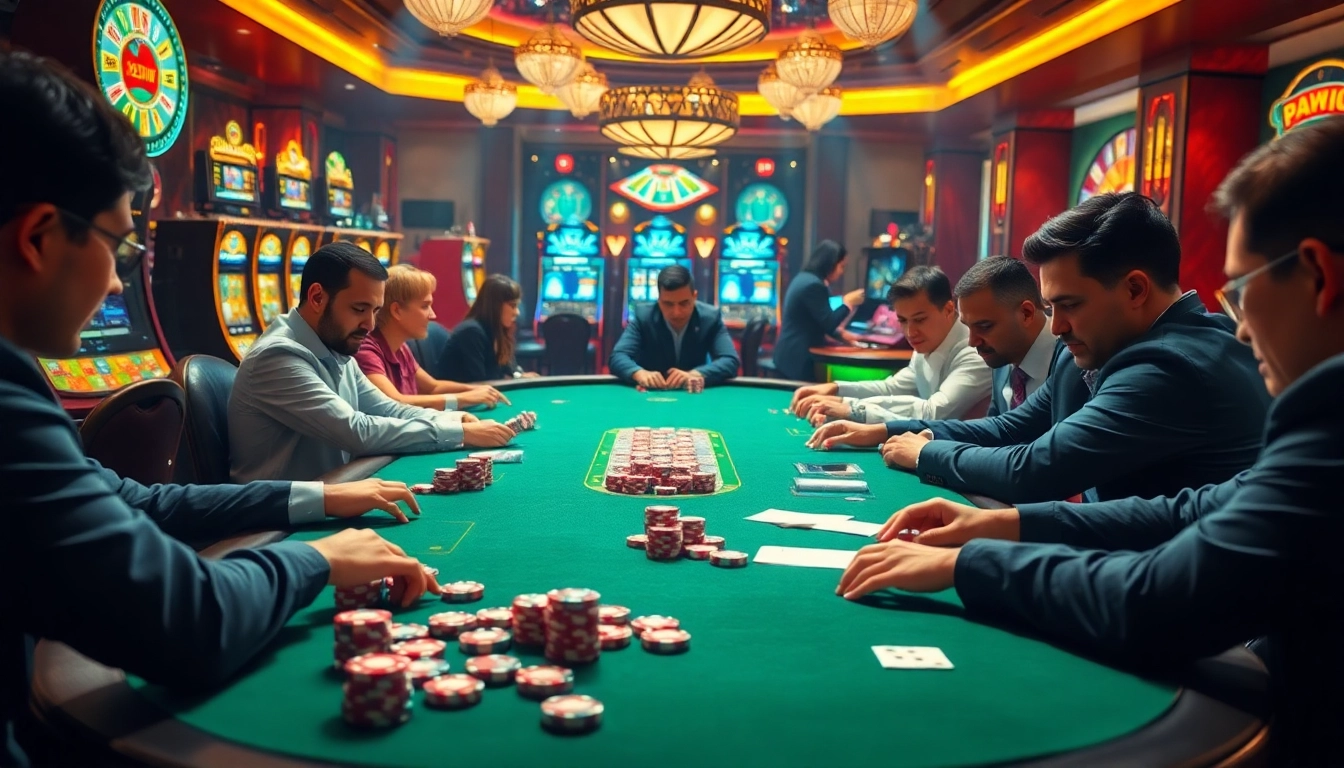 Experience high-stakes excitement at 98win com with passionate players around a poker table.