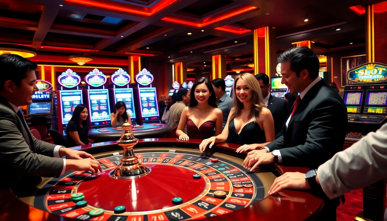 Experience the thrill of Slot Online Terpercaya at an upscale casino table with engaging gameplay.