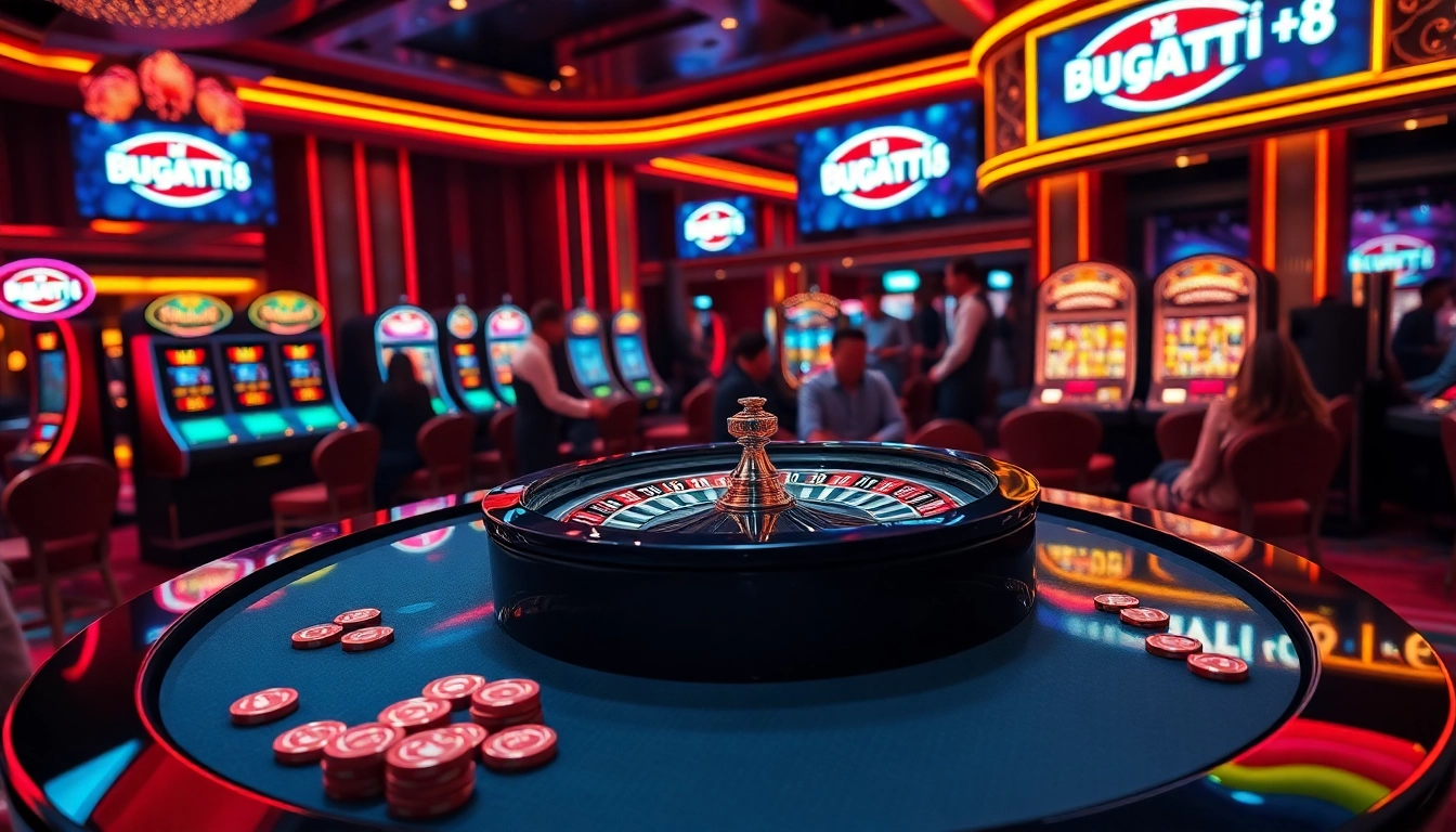 Experience high-stakes gaming at Bugatti8 with luxurious casino elements and excitement.