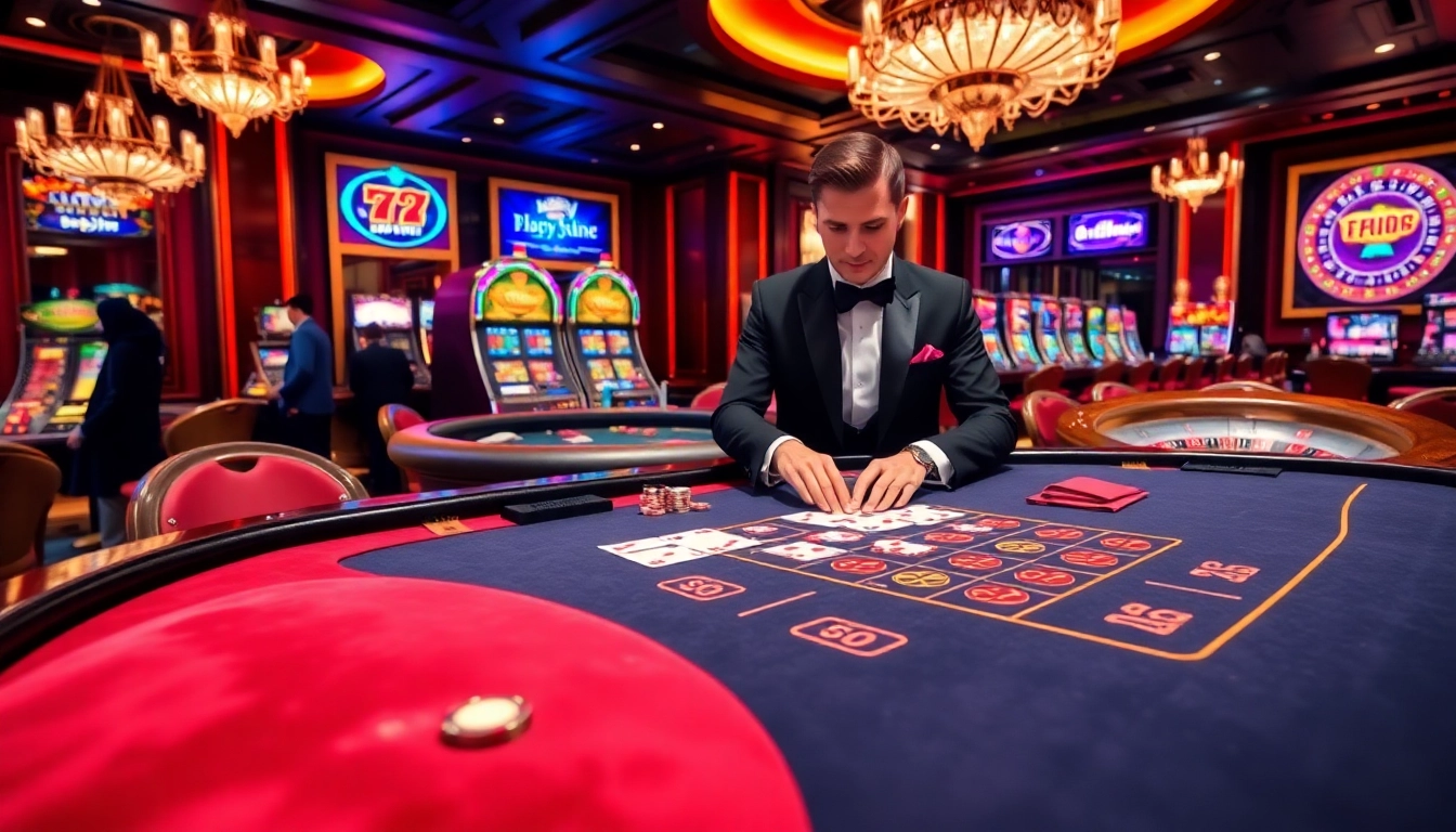 Experience the excitement of live casino gaming at https://f168.studio/ with an elegant baccarat table.