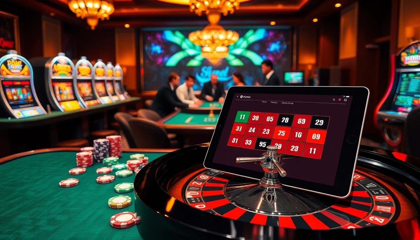 Players engaging in thrilling roulette and poker games at https://rr88csn.com/ casino, showcasing a luxurious gambling experience.