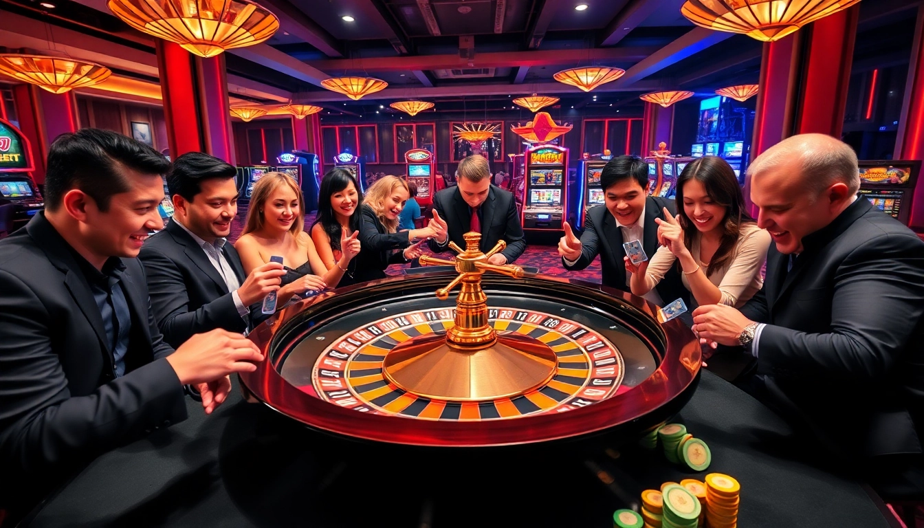 Action-packed roulette game scene showcasing Hello88 excitement with players and casino ambiance.