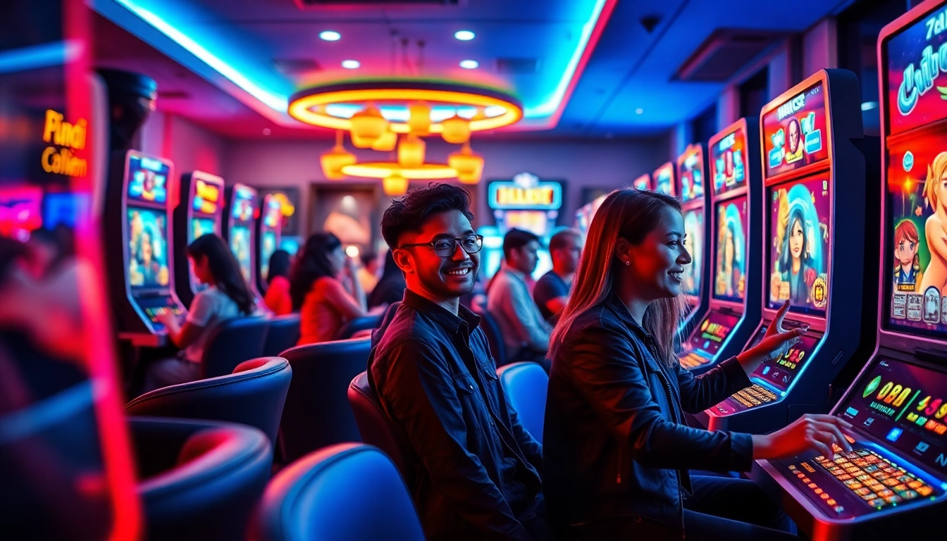 Players enjoying an engaging online gaming experience with Hoki138 Pro, featuring vibrant neon lights.