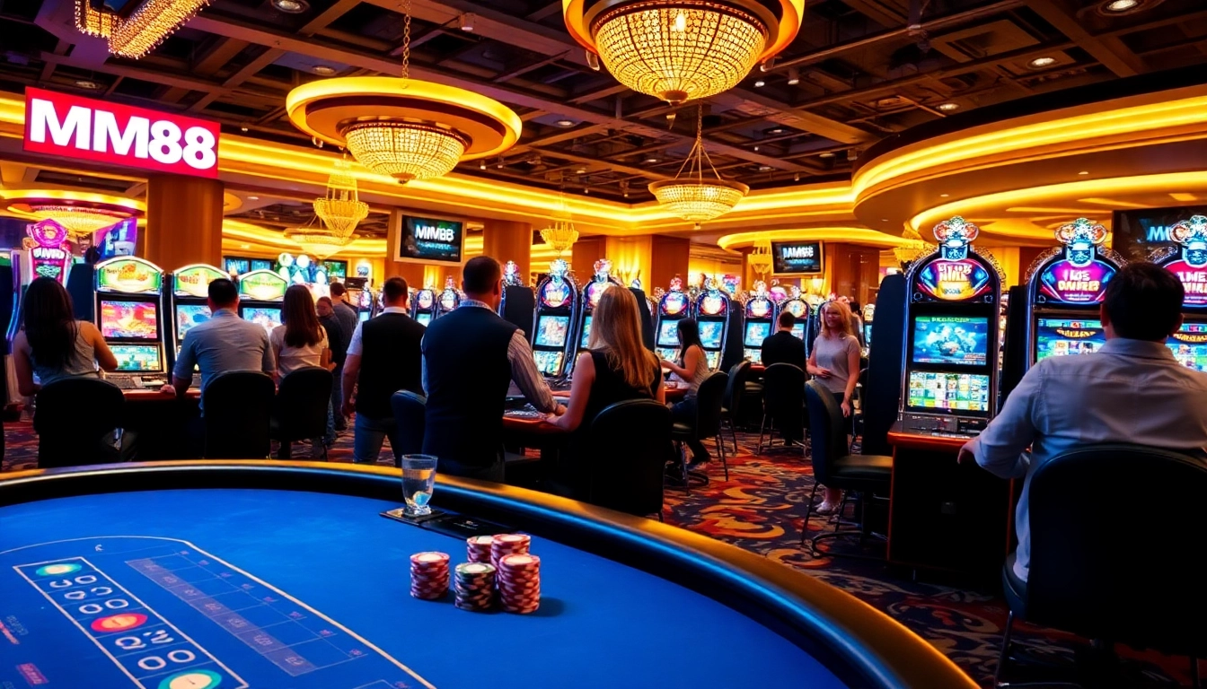 Enjoy an exhilarating game at MM88's luxurious casino table atmosphere.