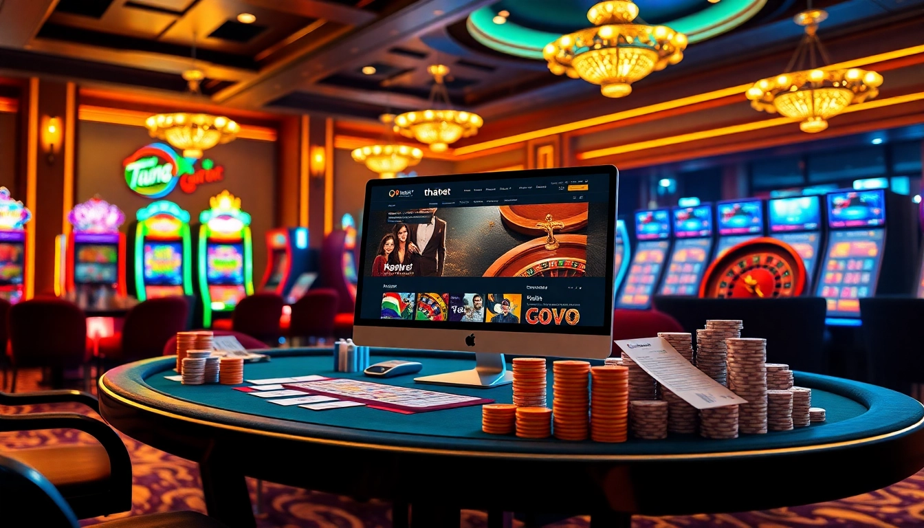 Experience thrilling gaming at Trang chủ thabet with vibrant slot machines and a professional casino atmosphere.