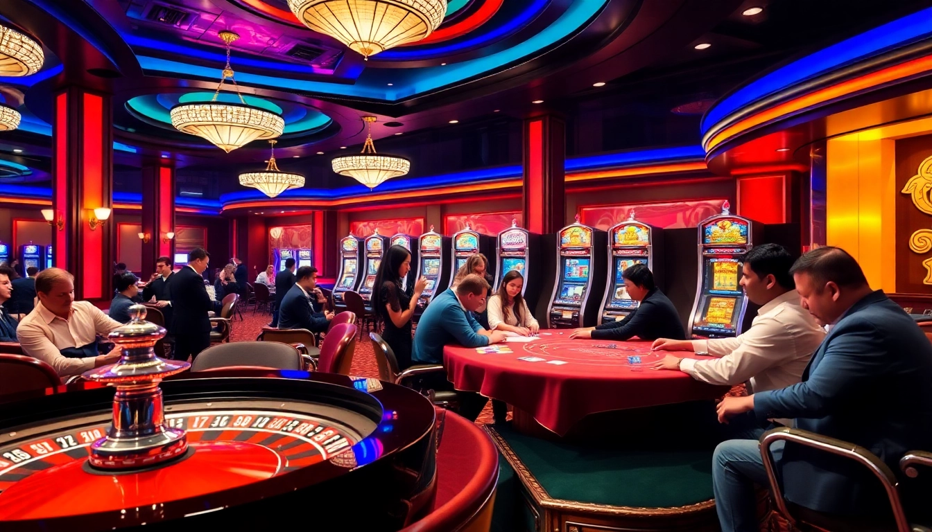 Players enjoying a thrilling game at the casino with lively tables, inspired by https://789winjj.com/.