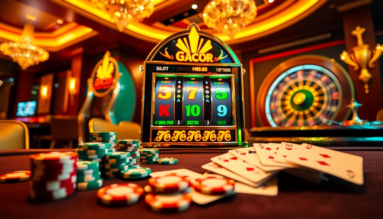 Experience the thrill of winning with Slot Gacor on a luxurious casino floor.