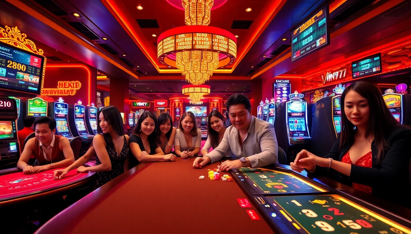 Experience the thrill at vin777.gb.net with diverse players enjoying a vibrant casino atmosphere.