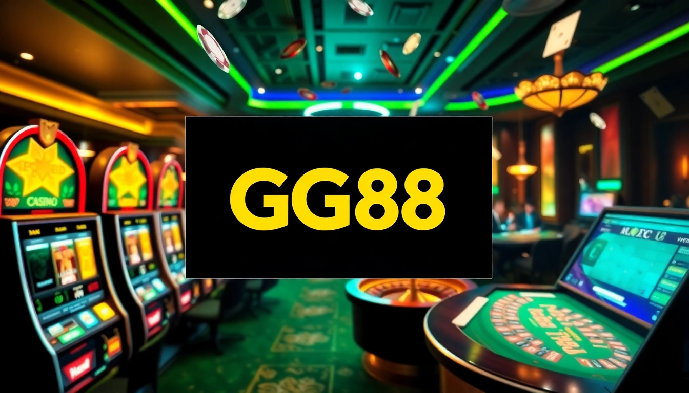 Experience thrilling online gambling with GG88's vibrant digital casino scene filled with excitement.