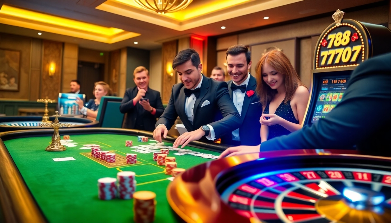 Experience the excitement of gambling at 789CLUB with vibrant casino tables and slot machines.