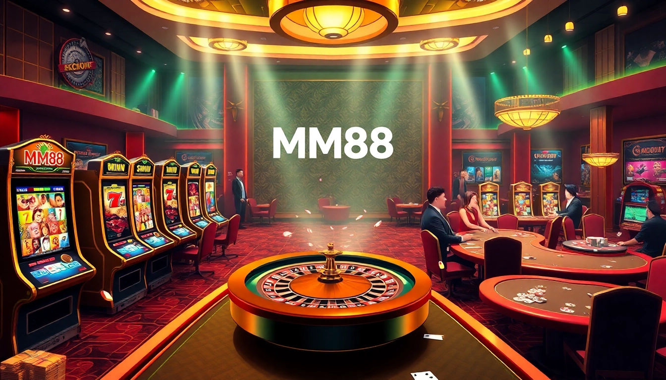 Experience the thrill of MM88 casino with vibrant slot machines and poker tables.