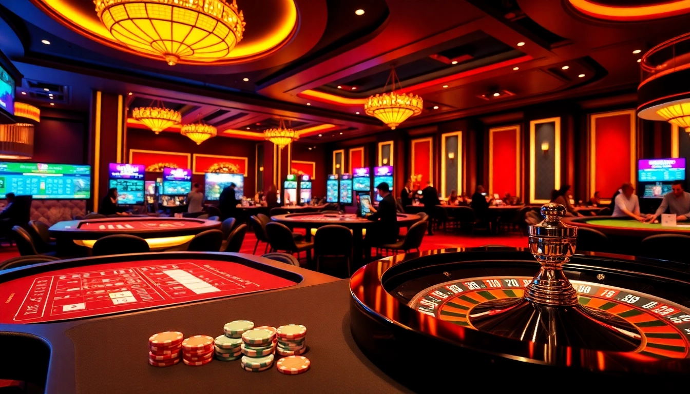 Experience the thrill of gambling at mb66.nyc with vibrant casino tables and excited players.