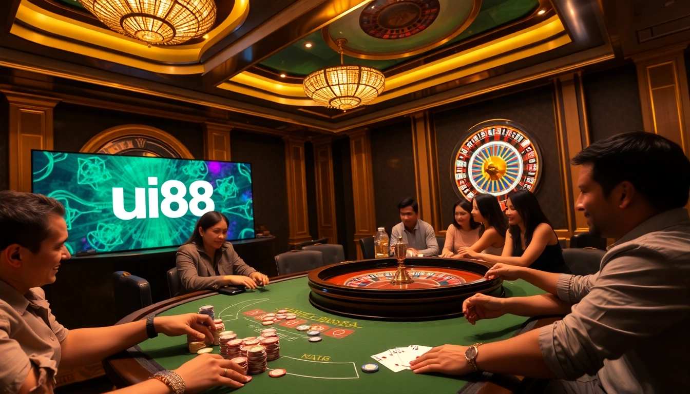 Experience the thrill of uu88 with a luxurious poker game filled with excitement and vibrant chips.