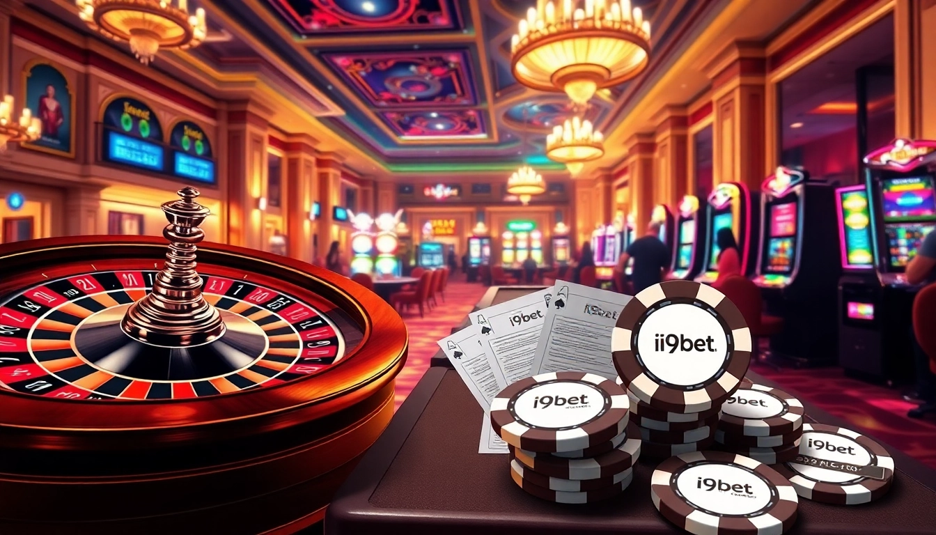 Experience the excitement of i9bet.com with vibrant casino games, including roulette and poker tables.