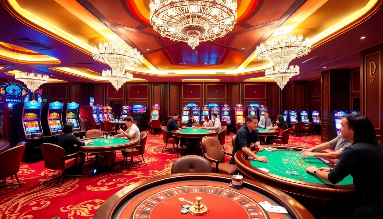 MM88 players enjoying an exciting game night with vibrant casino elements.