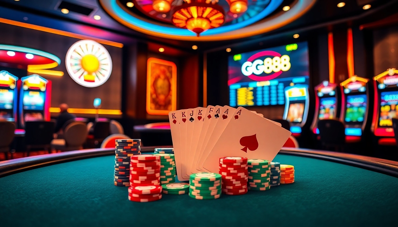 Play high-stakes poker at GG88's vibrant online casino table.