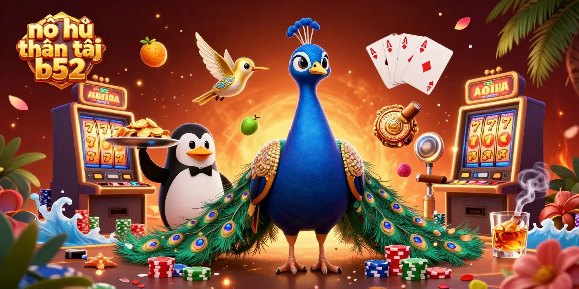 Spin the reels with nổ hũ thần tài b52, featuring vibrant slot elements and colorful characters.